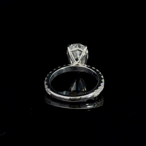 14KW GOLD PEAR SHAPE LAB GROWN DIAMOND ENGAGEMENT RING