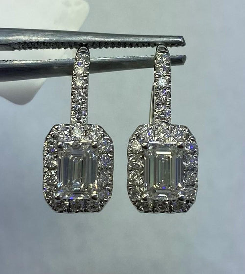 TEMPLATE emerald cut diamond earrings from The DiamondLab.